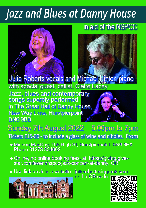 NSPCC jazz and blues concert at Danny House, Hurstpierpoint, Lacey cello.