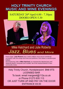 poster Julie Roberts sings in Hurstpierpoint