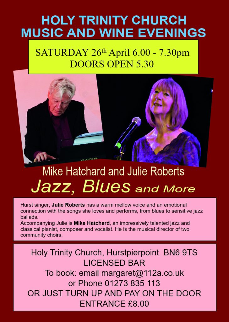 poster Julie Roberts sings in Hurstpierpoint
